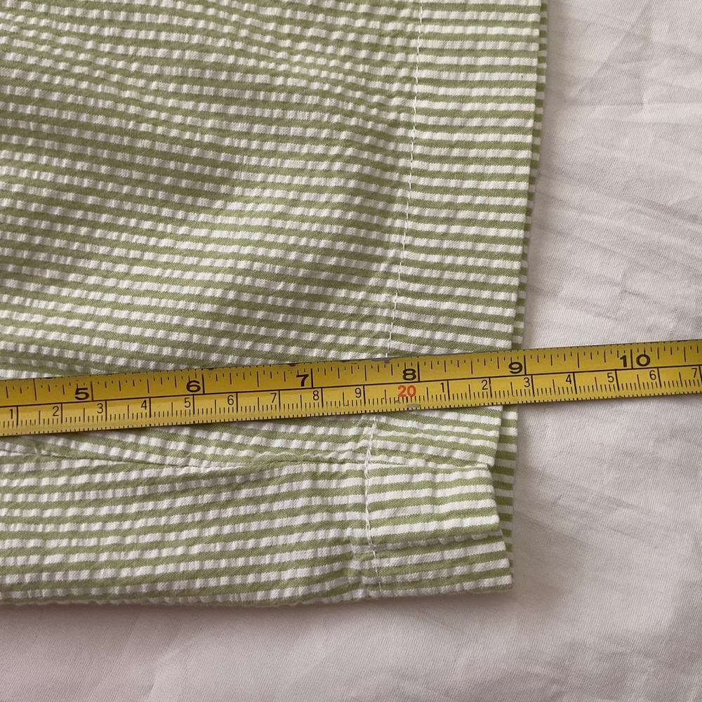Polo Ralph Lauren Tyler Short Mens 33 Green White Striped Seersucker Pleated VTG - Picture 11 of 11